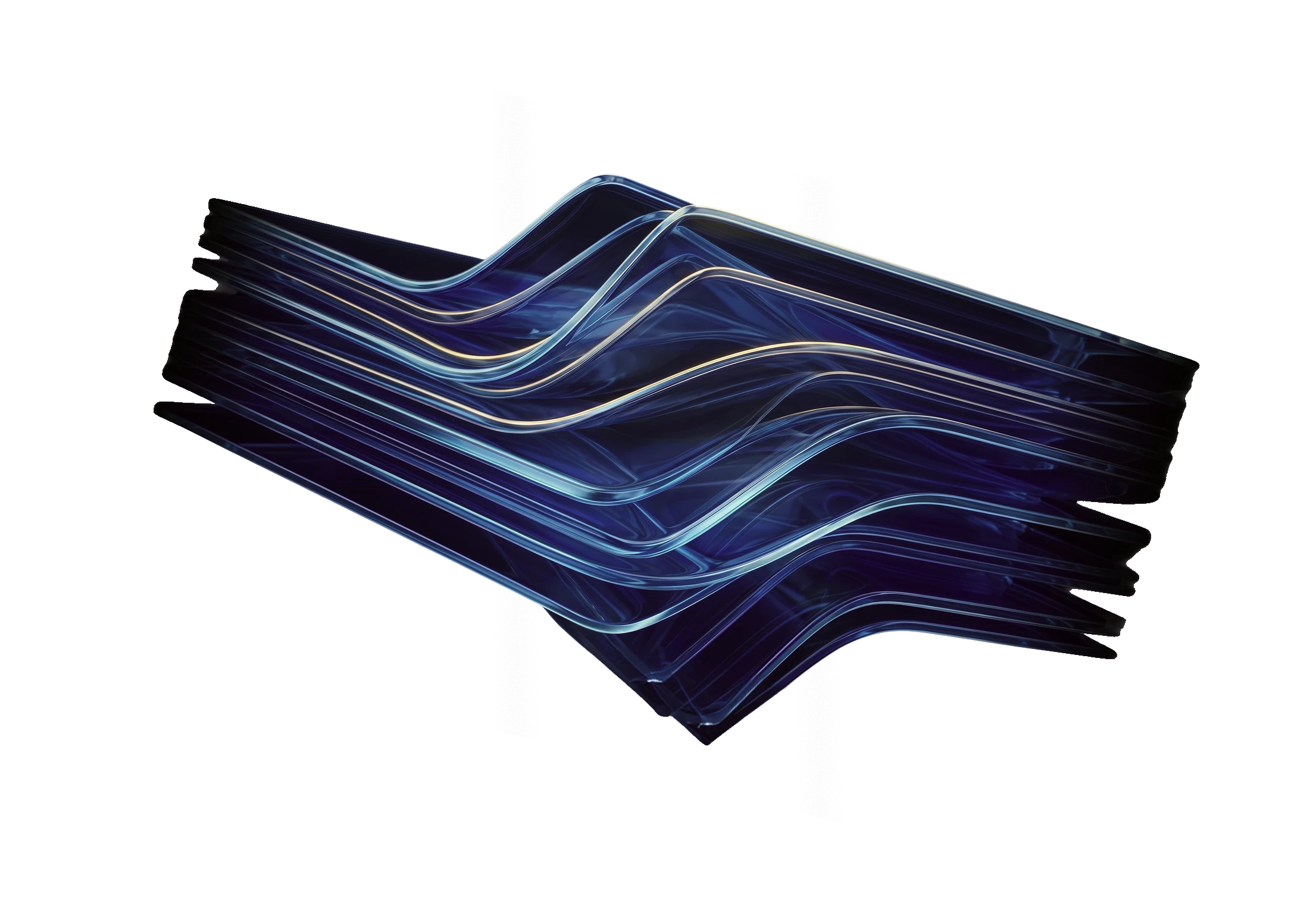 Abstract blue glass form
