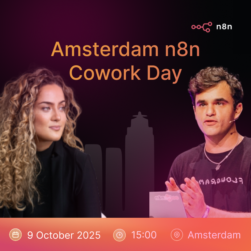 marrallisa kreijkes & Max Tcakz organise a cowork day in Amsterdam for n8n (nodemation)