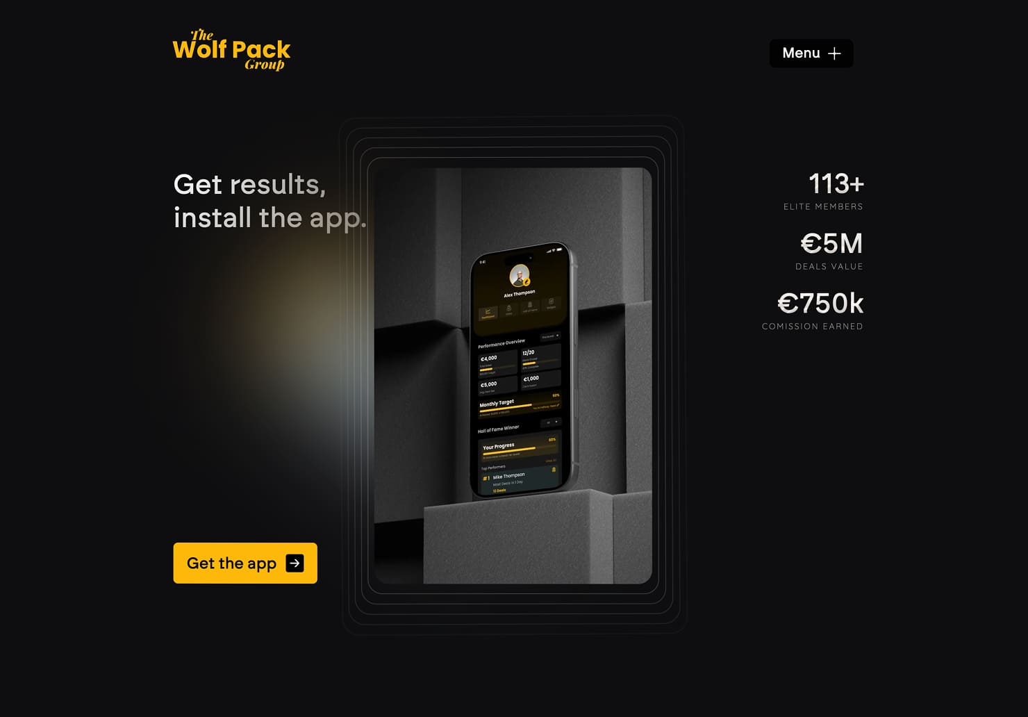 A picture of installed app of the Wolf Pack.